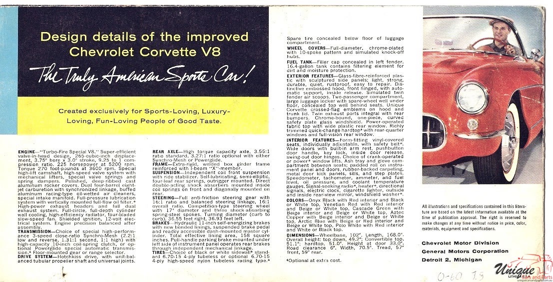 1956 Corvette Brochure Page 3
